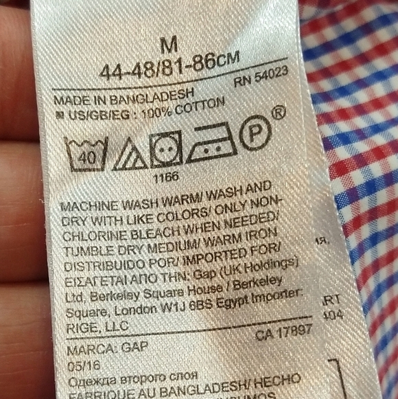 Gap Men's Checked Button Down Shirt Sz Medium - Picture 5 of 8